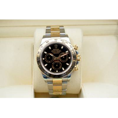 ROLEX DAYTONA COSMOGRAPH 40 TWO TONE BLACK DIAL FULL SET 2020 REF: 116503