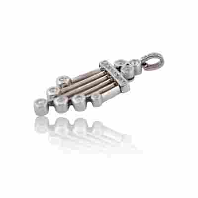 PANDANT DIN AUR ALB 18K CU DIAMANTE_124216