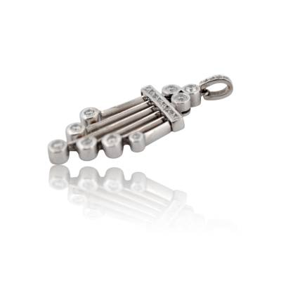 PANDANT DIN AUR ALB 18K CU DIAMANTE_124216