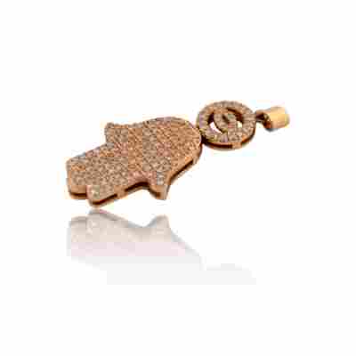 PANDANT DIN AUR ROZ 18K CU DIAMANTE_124223P