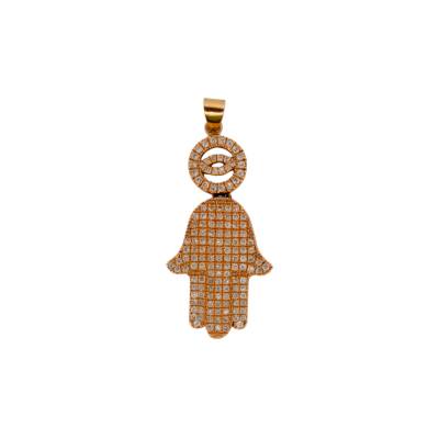 PANDANT DIN AUR ROZ 18K CU DIAMANTE_124223P
