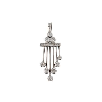 PANDANT DIN AUR ALB 18K CU DIAMANTE_124216