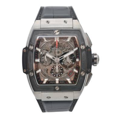 HUBLOT SPIRIT OF BIG BANG 42 SKELETONIZED TITANIUM BOX+PAPERS AUTOMATIC REF: 641.NM.0173.LR