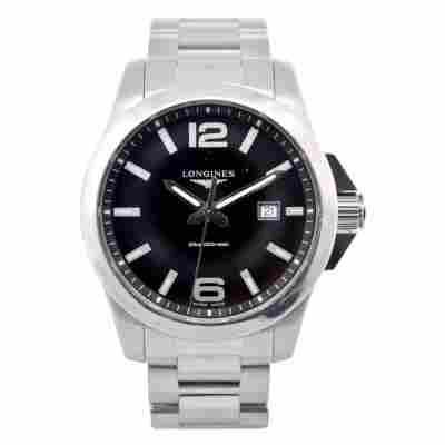 LONGINES CONQUEST 43MM BLACK DIAL STAINLESS STEEL BOX+PAPERS 2020 REF: L3.760.4.56.6