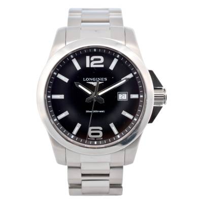 LONGINES CONQUEST 43MM BLACK DIAL STAINLESS STEEL BOX+PAPERS 2020 REF: L3.760.4.56.6