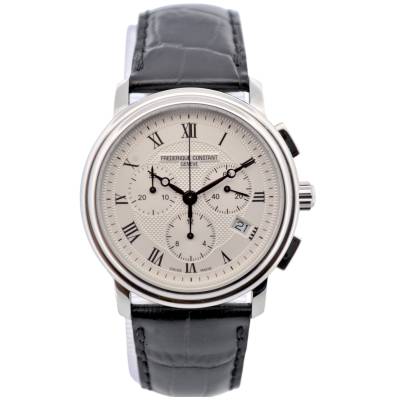 FREDERIQUE CONSTANT CHRONOGRAPH 40 STEEL SILVER DIAL BOX+PAPERS 2019 REF: FC-292MC4P6