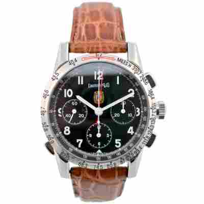 EBERHARD & CO TAZIO NUVOLARI CHRONOGRAPH RATRAPANTE BLACK DIAL 39.5 MM REF: 31055