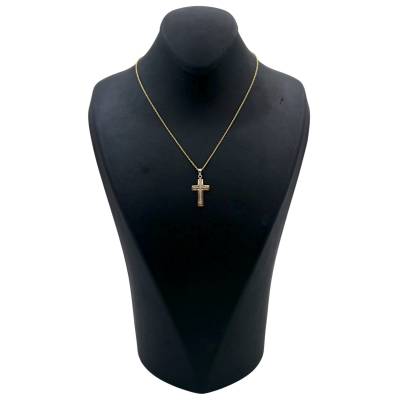 LANT SI PANDANT IN FORMA DE CRUCE DIN AUR 14K