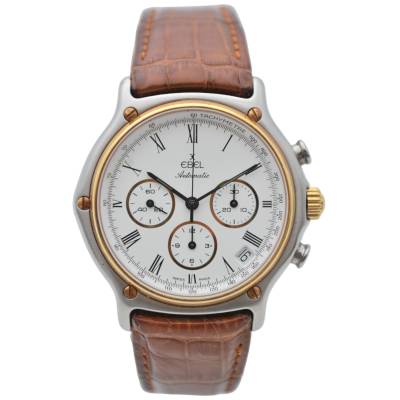 EBEL EL PRIMERO 1911 CHRONOGRAPH 39MM TWO TONE WHITE ROMAN DIAL AUTOMATIC REF: 1134901