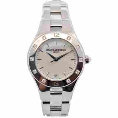 BAUME&MERCIER LINEA 32MM MOP DIAL DIAMONDS STAINLESS STEEL QUARTZ REF: M0A10071 / 65723