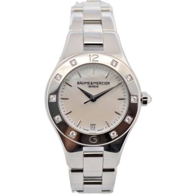 BAUME&MERCIER LINEA 32MM MOP DIAL DIAMONDS STAINLESS STEEL QUARTZ REF: M0A10071 / 65723