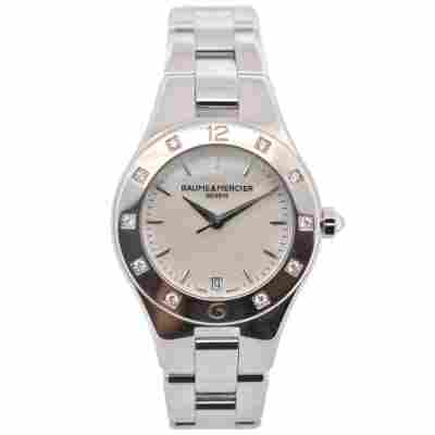 BAUME&MERCIER LINEA 32MM MOP DIAL DIAMONDS STAINLESS STEEL QUARTZ REF: M0A10071 / 65723