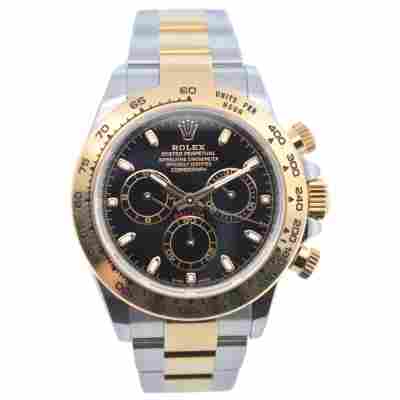 ROLEX DAYTONA COSMOGRAPH 40 TWO TONE BLACK DIAL FULL SET 2020 REF: 116503