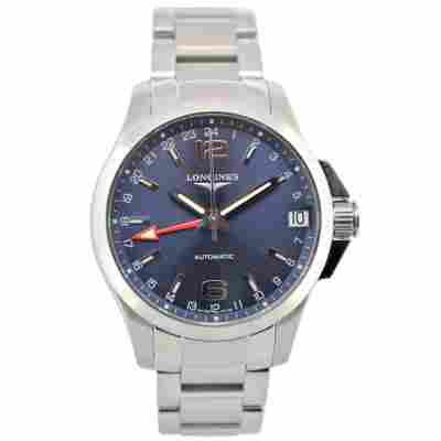 LONGINES CONQUEST GMT 41MM STAINLESS STEEL BLUE DIAL AUTOMATIC REF: L3.687.4.99.6