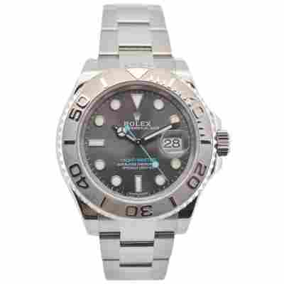 ROLEX YACHT-MASTER 40 RHODIUM GREY DIAL PLATINUM&STEEL OYSTER REF: 116622