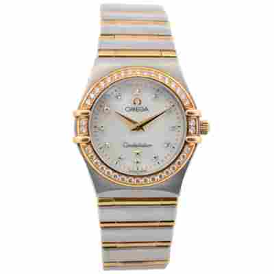 OMEGA CONSTELLATION 25.5MM TWO TONE MOTHER OF PEARL DIAMONDS QUARTZ REF: 895.1201