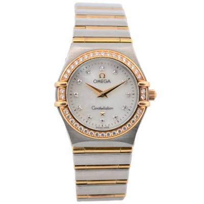 OMEGA CONSTELLATION 25.5MM TWO TONE MOTHER OF PEARL DIAMONDS QUARTZ REF: 895.1201