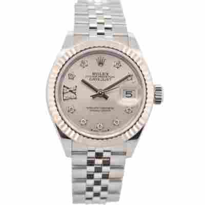 ROLEX LADY-DATEJUST 28 MM SILVER DIAMOND FULL SET 2021 REF: 279174