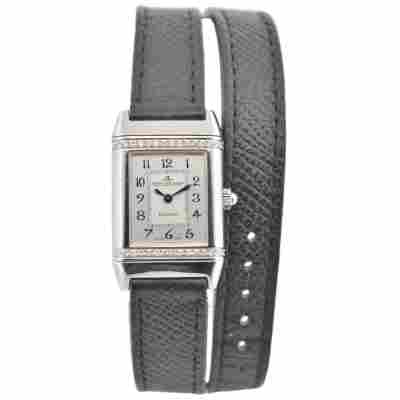 JAEGER-LECOULTRE REVERSO 21X33 MM STEEL SILVER DIAMOND DIAL QUARTZ REF:265.8.08 