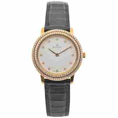 BLANCPAIN VILLERET 30MM YELLOW GOLD CUSTOMIZED DIAMOND BEZEL WHITE DIAL AUTOMATIC