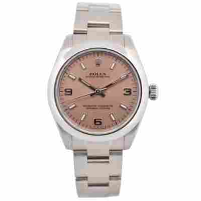 ROLEX OYSTER PERPETUAL 31 SALMON DIAL OYSTERSTEEL PAPERS 2007 AUTOMATIC REF: 177200