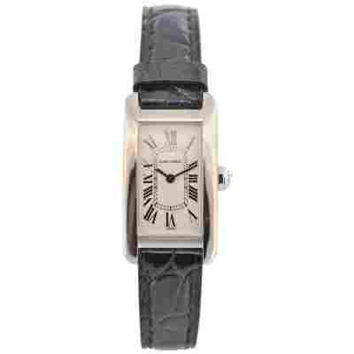 CARTIER TANK AMERICAINE 19X35MM WHITE GOLD ROMAN DIAL REF: 1713