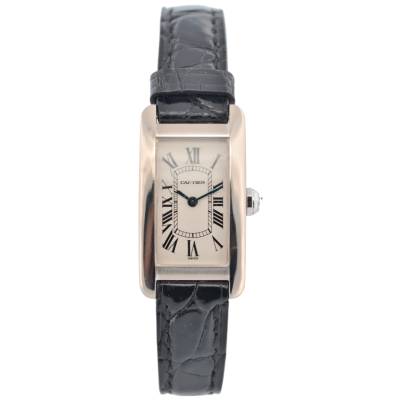 CARTIER TANK AMERICAINE 19X35MM WHITE GOLD ROMAN DIAL REF: 1713