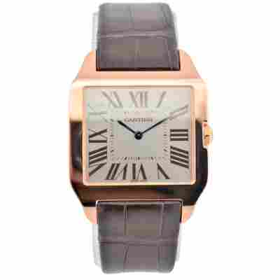 CARTIER SANTOS DUMONT 35X45MM ROSE GOLD SILVER DIAL MANUAL WINDING REF: 2650/W2006951