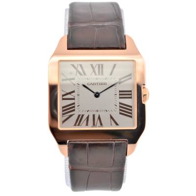 CARTIER SANTOS DUMONT 35X45MM ROSE GOLD SILVER DIAL MANUAL WINDING REF: 2650/W2006951