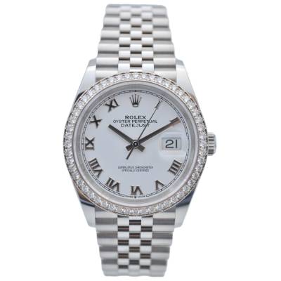 ROLEX DATEJUST DIAMONDS 36 AUTOMATIC STAINLESS STEEL JUBILEE BOX+PAPERS 2021 REF: 126284RBR