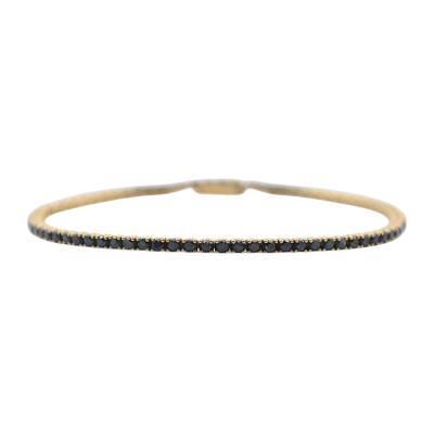 BRATARA TENIS DIN AUR GALBEN 18K CU DIAMANTE NEGRE