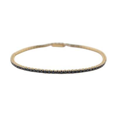 BRATARA TENIS DIN AUR GALBEN 18K CU DIAMANTE NEGRE