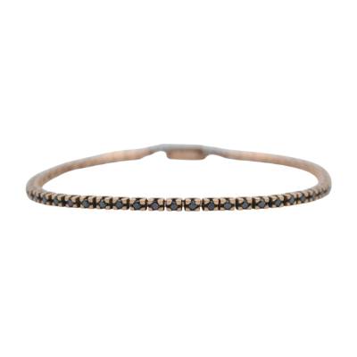 BRATARA TENIS DIN AUR ROZ18K CU DIAMANTE NEGRE