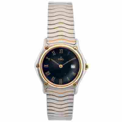 EBEL DATE SPORT CLASSIC WAVE 34MM GOLD&STEEL QUARTZ REF: 183903