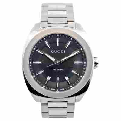 GUCCI GG2570 DATE 41MM STAINLESS STEEL BLACK DIAL QUARTZ REF: YA142301
