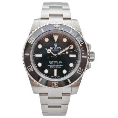 ROLEX SUBMARINER NO DATE 40 OYSTER STEEL BLACK CERAMIC 2015 REF: 114060 