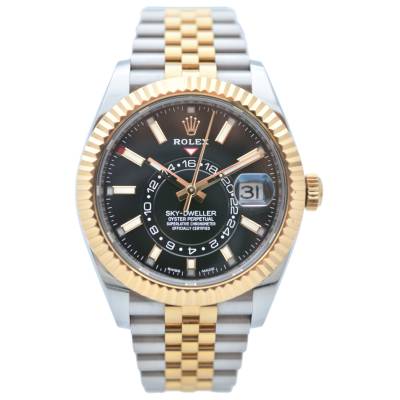 ROLEX SKY DWELLER 42 TWO TONE BLACK DIAL JUBILEE 2021 AUTOMATIC REF: 326933 