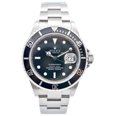ROLEX SUBMARINER DATE 40 BLACK DIAL STAINLESS STEEL OYSTER 2006 AUTOMATIC REF: 16610LN