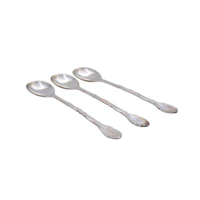 SET DE TREI LINGURITE PENTRU CEAI DIN ARGINT CU ELEMENTE DECORATIVE