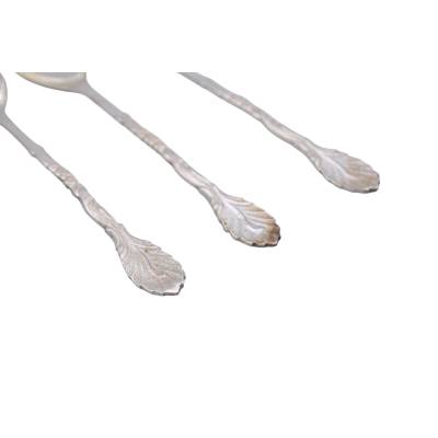 SET DE TREI LINGURITE PENTRU CEAI DIN ARGINT CU ELEMENTE DECORATIVE