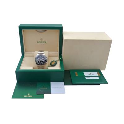ROLEX DAYTONA COSMOGRAPH 40 BLACK CERAMIC OYSTER STEEL BOX+PAPERS 2017 REF: 116500LN