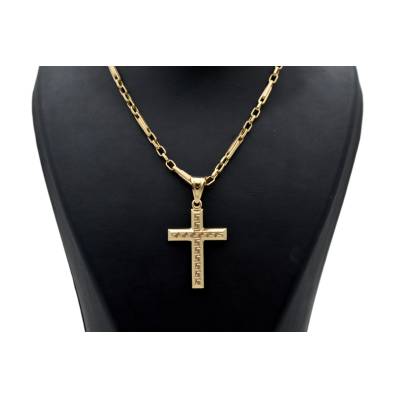 LANT SI PANDANT IN FORMA DE CRUCE DIN AUR GALBEN 14K_131720