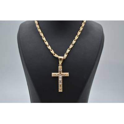 LANT SI PANDANT IN FORMA DE CRUCE DIN AUR 14K_131374