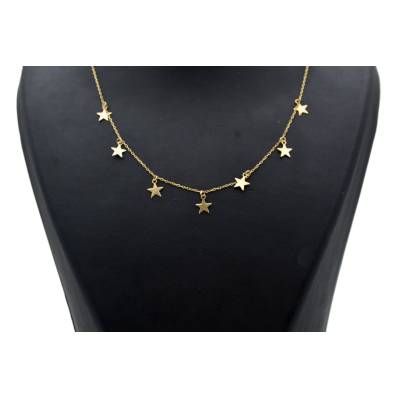 LANT CU MULTIPLE PANDANTE IN FORMA DE STEA DIN AUR GALBEN 14K_131866