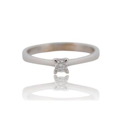 INEL DE LOGODNA DIN AUR ALB 18K CU DIAMANT_125293