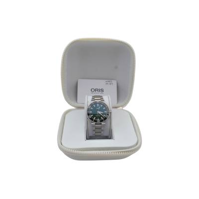 ORIS AQUIS 41.50MM STAINLESS STEEL GREEN DIAL TRAVEL BOX+PAPERS REF: 01 733 7766 4157-07 4 22 64FC