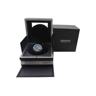 GRAHAM SILVERSTONE RS SKELETON 48 AUTOMATIC STAINLESS STEEL SILVER DIAL BOX ONLY REF: 2STAC3.B01A.K91F