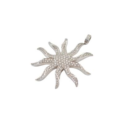 PANDANT DIN AUR ALB 18K CU DIAMANTE NATURALE