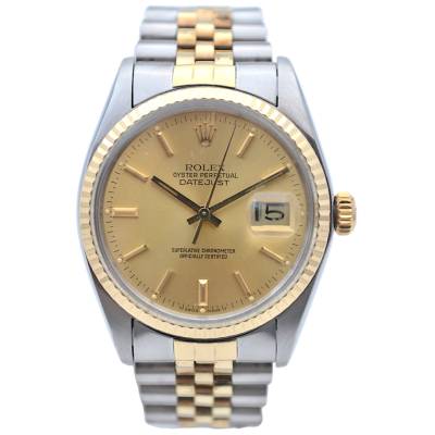 ROLEX DATEJUST 36 TWO TONE CHAMPAGNE DIAL JUBILEE 1978 AUTOMATIC REF: 16013