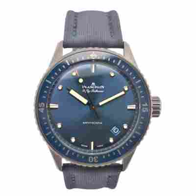 BLANCPAIN FIFTY FATHOMS BATHYSCAPHE 43MM CERAMIC BLUE FULL SET 2023 REF: 5000-0240-052A